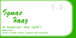 ignac haaz business card